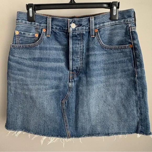 Levi's Raw Edge Denim Mini Skirt - Picture 2 of 6